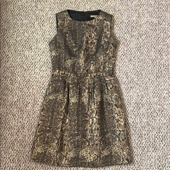 RW&Co Snake skin gold Metallic Dress Sz 2 - Picture 1 of 4